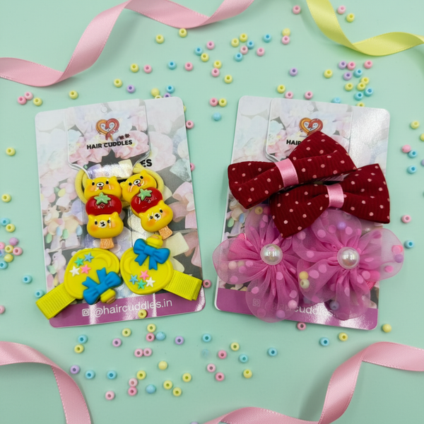 Cute Kids Rubber Band and Hair Clip Combo Set
