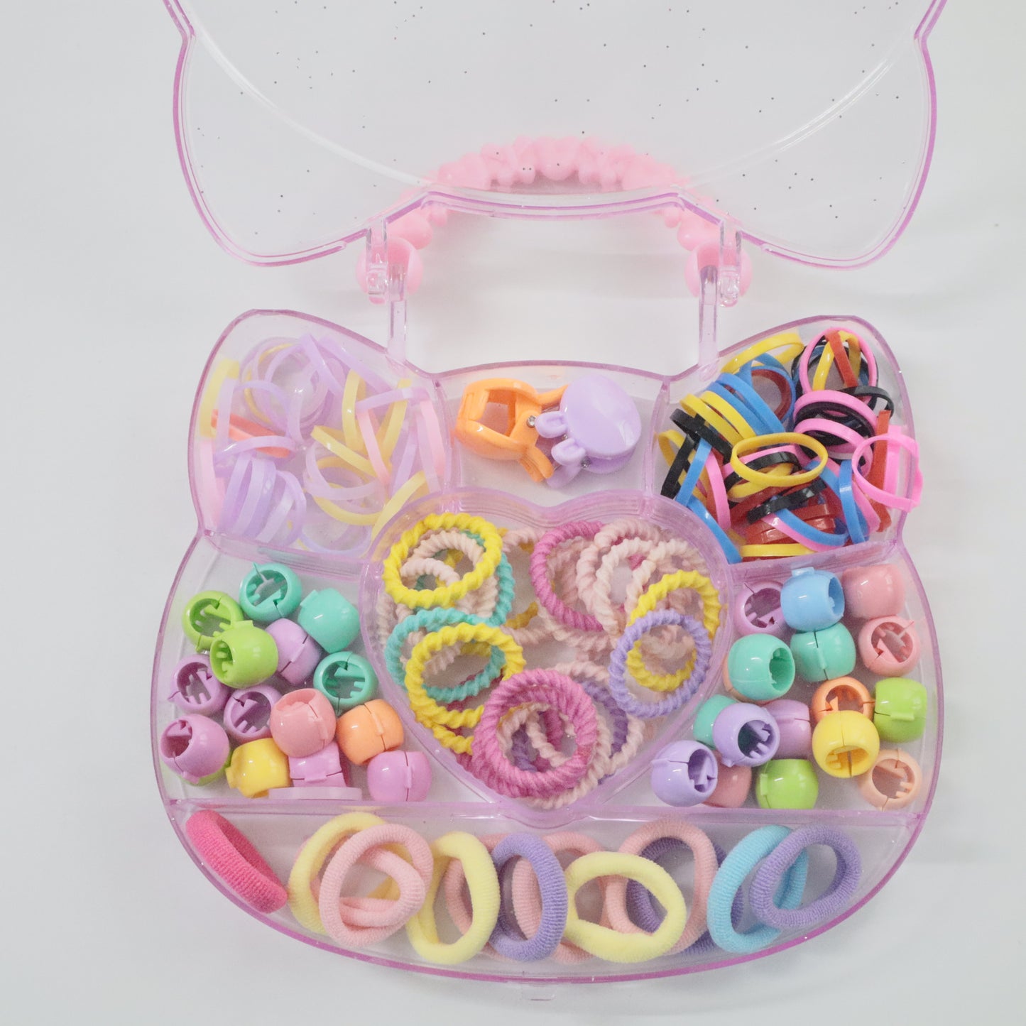 Hair Cuddles Hair Accessories Gift Pack for Girls – Cute Heart Kitty Shape Box-Kids Hair Styling Set Pack of 1