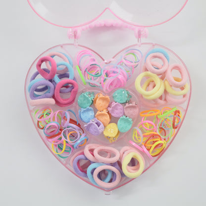 Hair Cuddles Hair Accessories Gift Pack for Girls – Cute Heart Kitty Shape Box-Kids Hair Styling Set Pack of 1