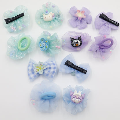Hair Cuddles Hair Clip and Rubber Band Combo Set for Girls-Adorable Hair Accessories (Pair of 6)