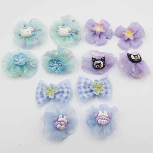 Hair Cuddles Hair Clip and Rubber Band Combo Set for Girls-Adorable Hair Accessories (Pair of 6)