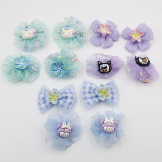 Hair Cuddles Hair Clip and Rubber Band Combo Set for Girls-Adorable Hair Accessories (Pair of 6)