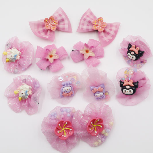 Hair Cuddles Hair Clip and Rubber Band Combo Set for Girls-Adorable Hair Accessories (Pair of 6)
