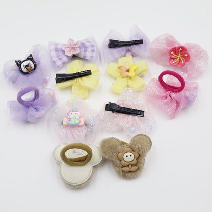 Hair Cuddles Hair Clip and Rubber Band Combo Set for Girls-Adorable Hair Accessories (Pair of 6)