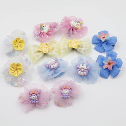 Hair Cuddles Hair Clip and Rubber Band Combo Set for Girls-Adorable Hair Accessories (Pair of 6)