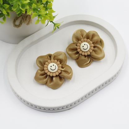 Hair Cuddles Fur & Fabric Flower Rubber Bands Hair Accessories Combo Set for Girls- Pair of 4