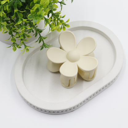 Hair Cuddles Matte Finish Flower Design Hair Claw Clips Combo Set for Women & Girls- Pack of 4