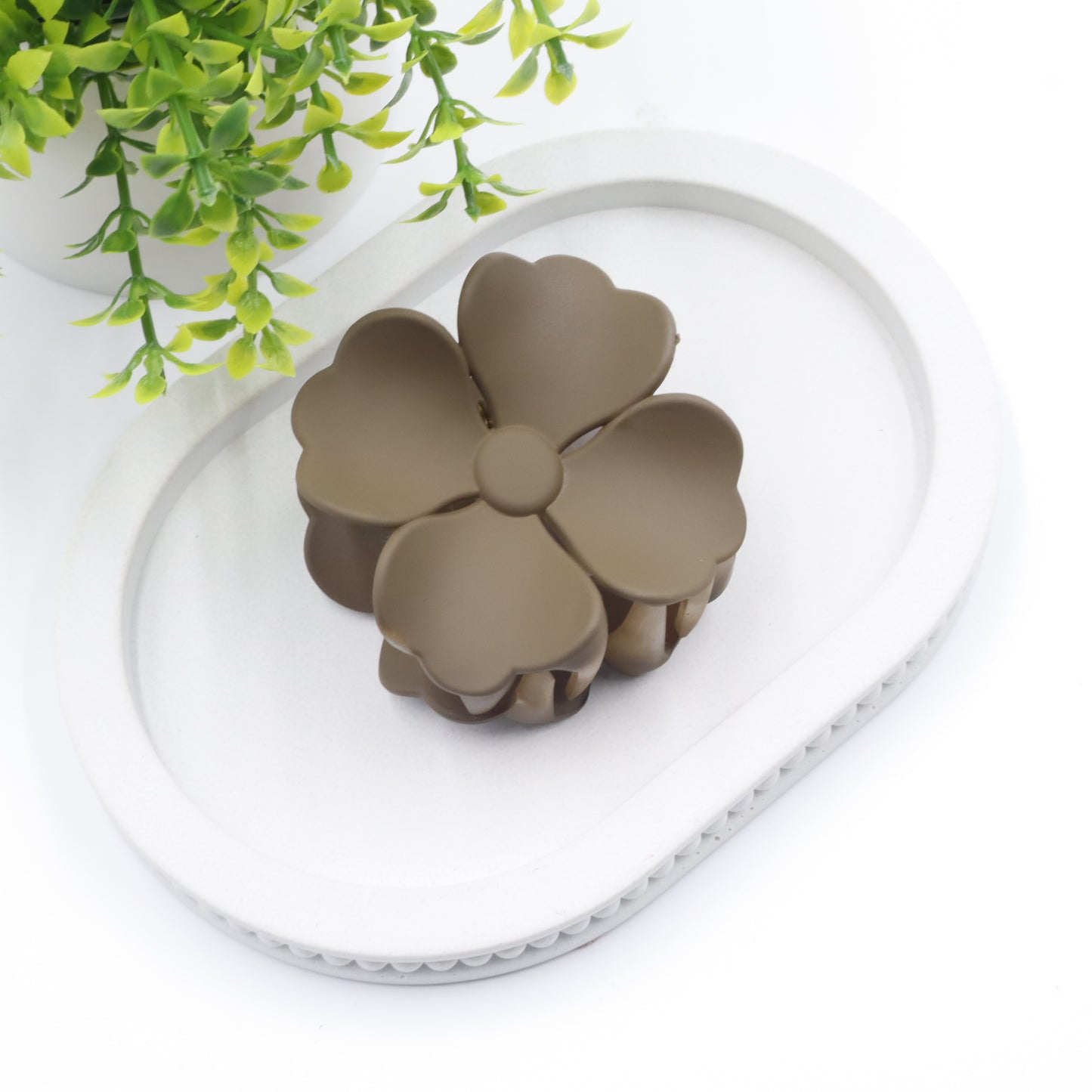 Hair Cuddles Matte Finish Flower Design Hair Claw Clips Combo Set for Women & Girls- Pack of 4