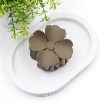 Hair Cuddles Matte Finish Flower Design Hair Claw Clips Combo Set for Women & Girls- Pack of 4