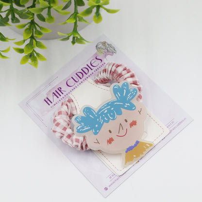 Hair Cuddles Ribbon Bow Butterfly Sequin Hair Clip with Cute Girl Scrunchie Combo Set for Girls