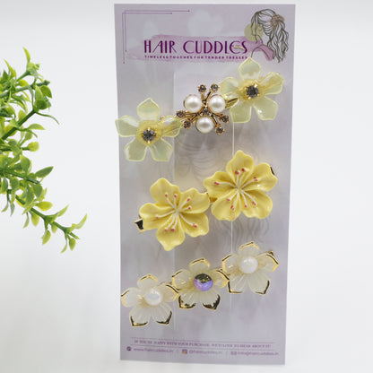 Hair Cuddles Flower Hair Pins  & Hair Clips| Elegant Floral Hair Accessories for Women & Girls