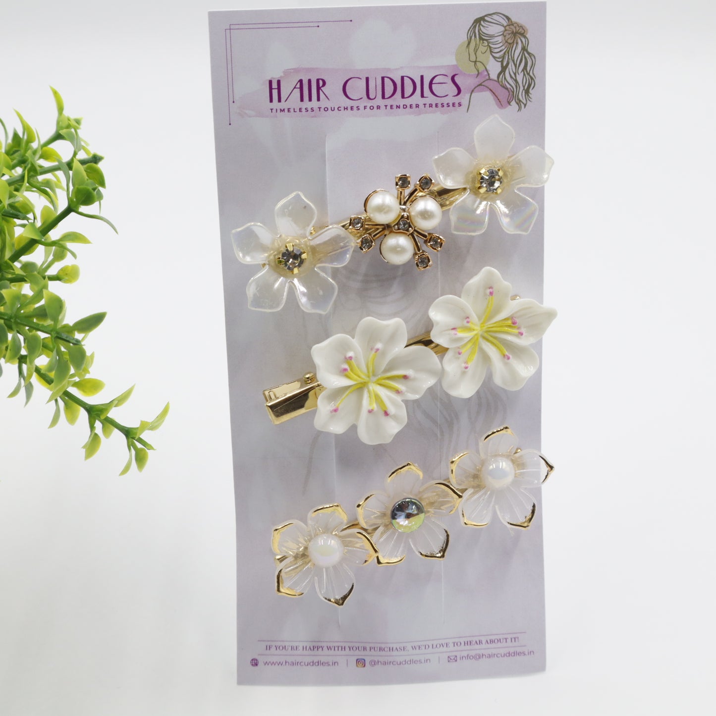 Hair Cuddles Flower Hair Pins  & Hair Clips| Elegant Floral Hair Accessories for Women & Girls