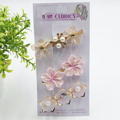 Hair Cuddles Flower Hair Pins  & Hair Clips| Elegant Floral Hair Accessories for Women & Girls