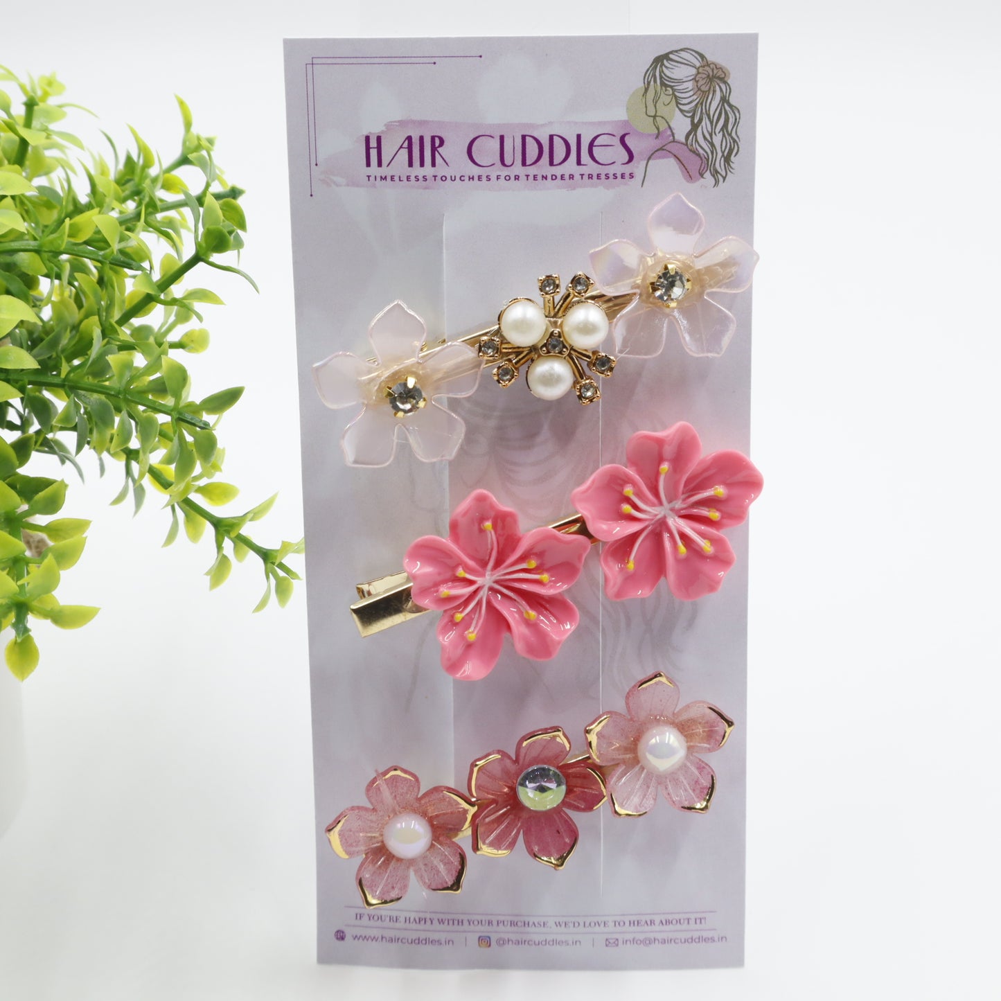 Hair Cuddles Flower Hair Pins  & Hair Clips| Elegant Floral Hair Accessories for Women & Girls