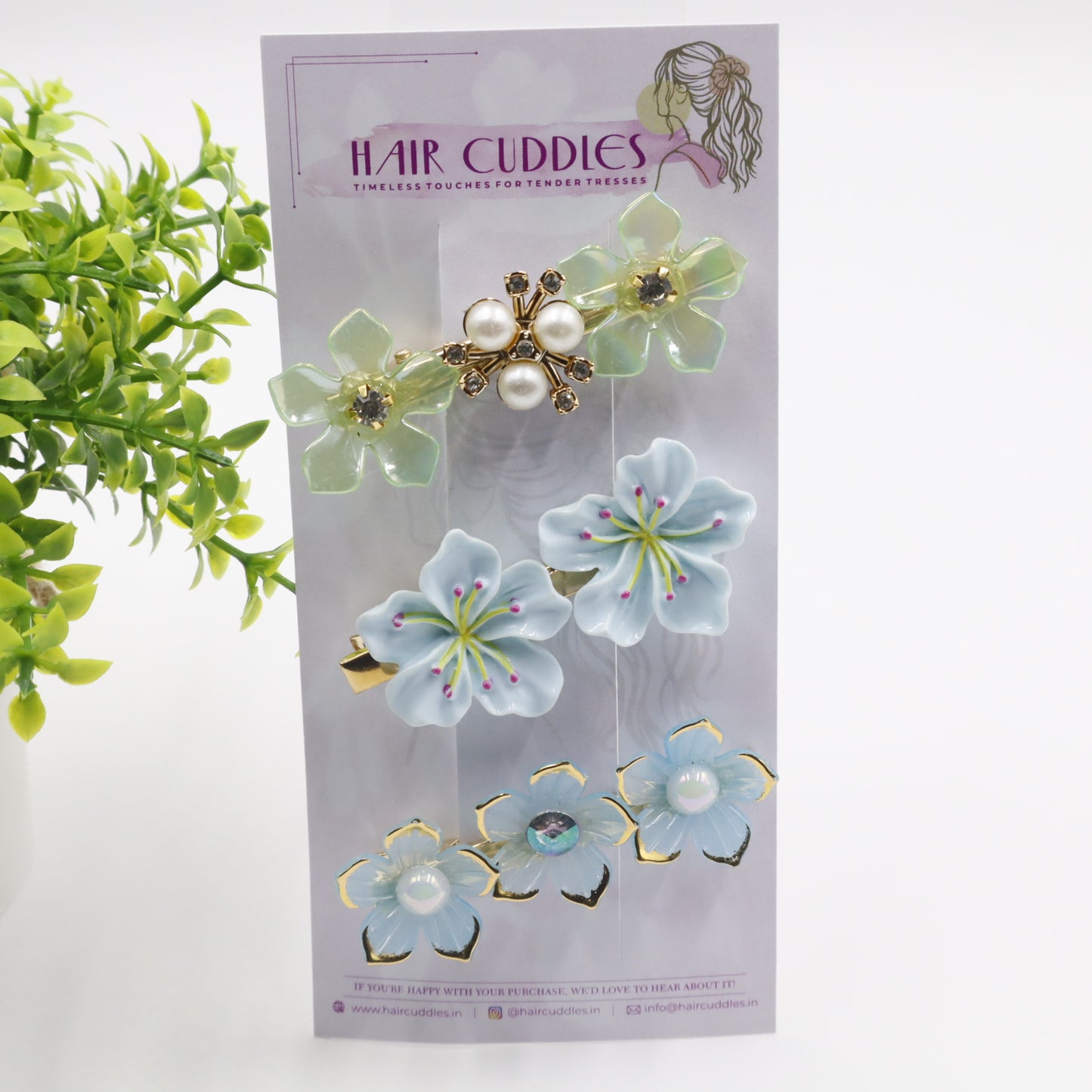 Hair Cuddles Flower Hair Pins  & Hair Clips| Elegant Floral Hair Accessories for Women & Girls