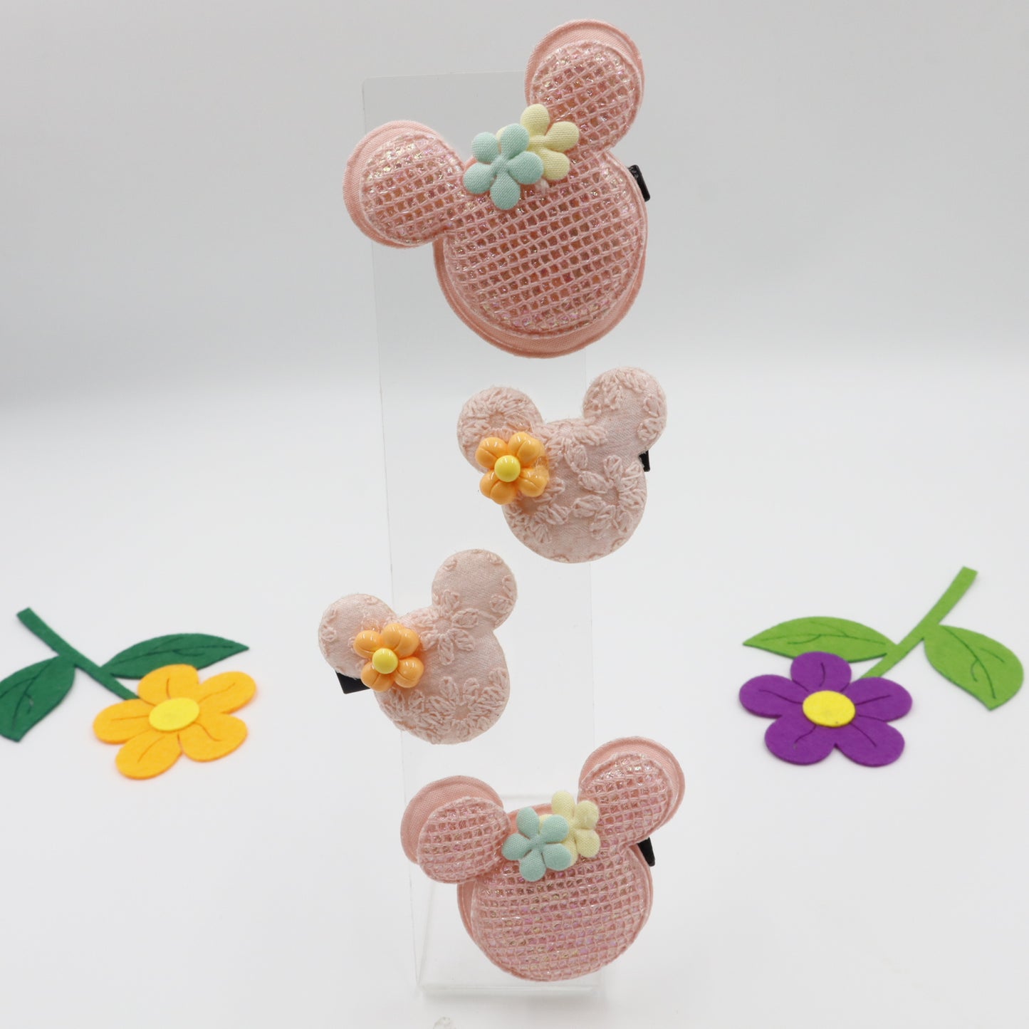 Hair Cuddles Teddy Hair Clip Combo Set- 1 Big Clip & 1 Mini Clip for Girls- Pair of 2