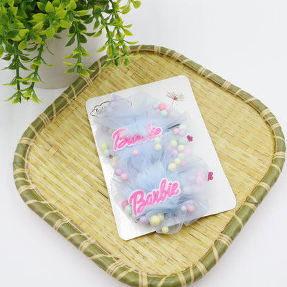 Hair Cuddles Barbie Hair Clips-Stylish Net Bow Clip Cute & Colorful Hair Accessories (1 Pair)