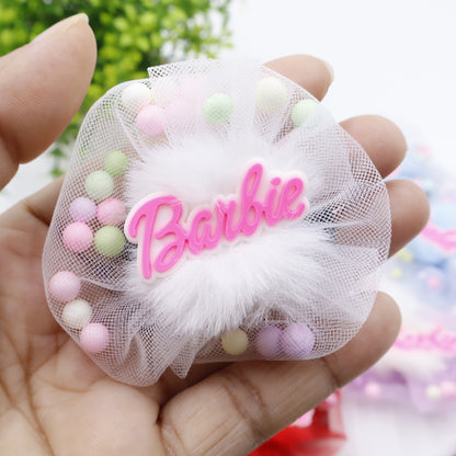 Hair Cuddles Barbie Hair Clips-Stylish Net Bow Clip Cute & Colorful Hair Accessories (1 Pair)