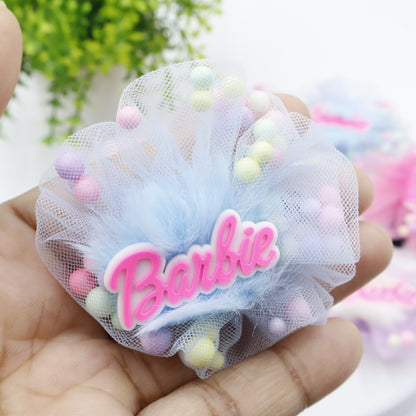 Hair Cuddles Barbie Hair Clips-Stylish Net Bow Clip Cute & Colorful Hair Accessories (1 Pair)