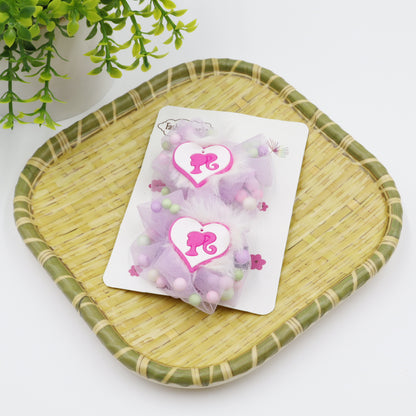 Hair Cuddles Baby stylish Hair Clips-Stylish Net Bow Clip Cute & Colorful Hair Accessories (1 Pair)