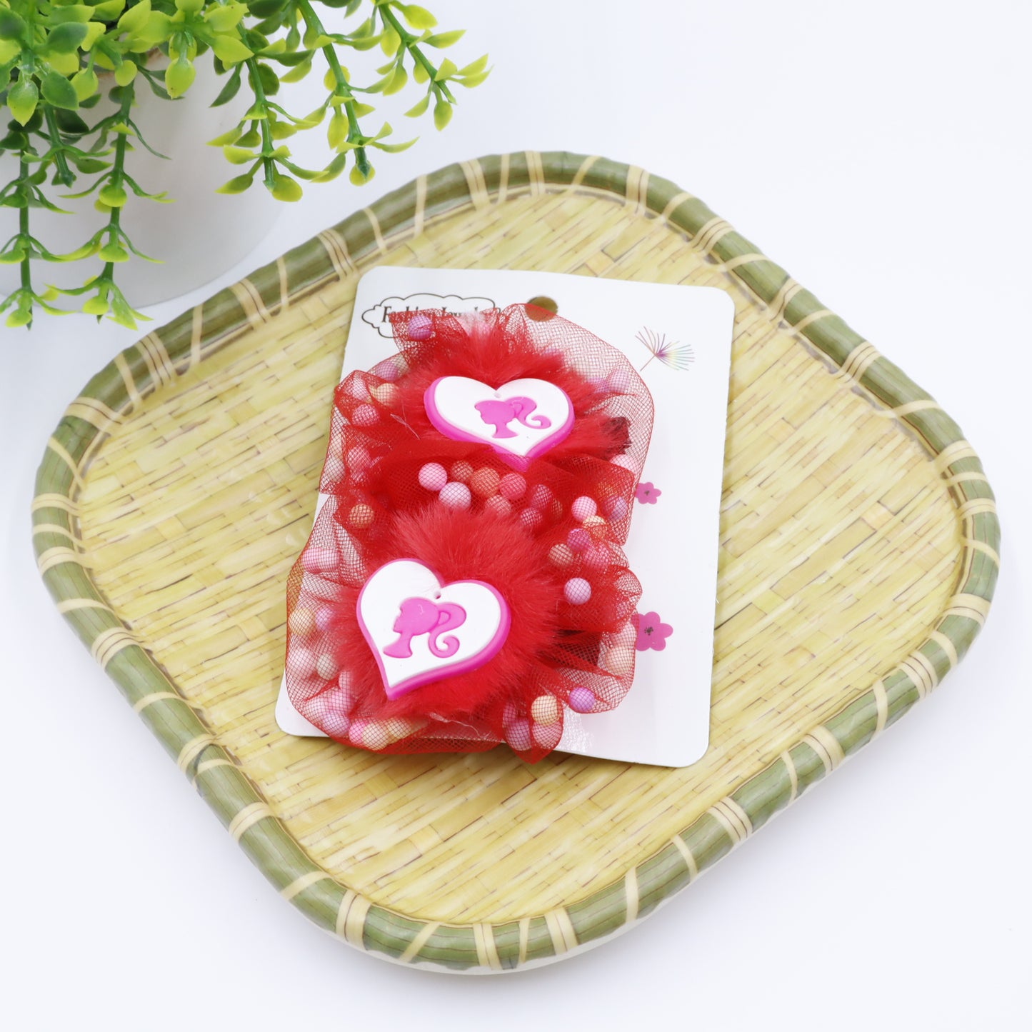 Hair Cuddles Baby stylish Hair Clips-Stylish Net Bow Clip Cute & Colorful Hair Accessories (1 Pair)