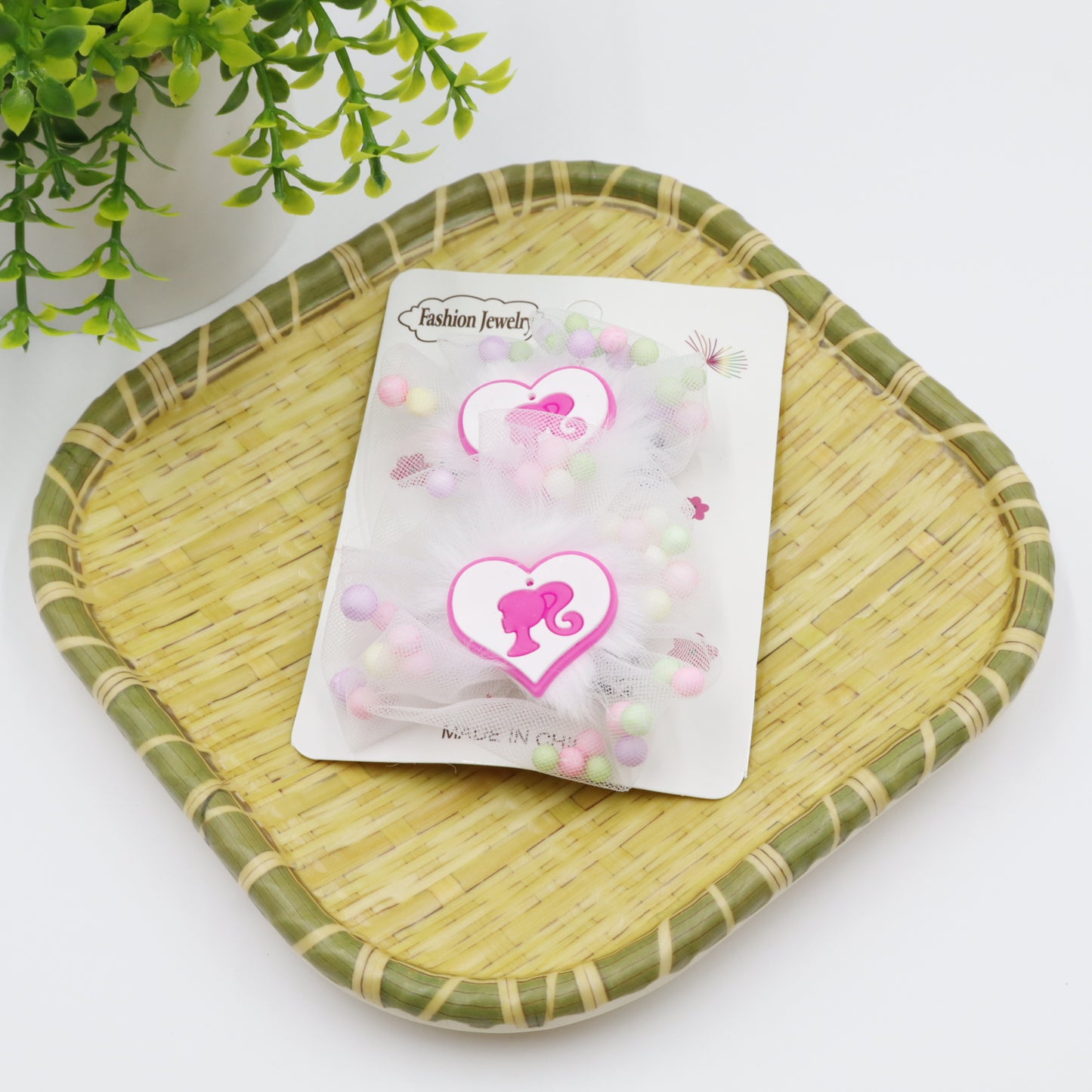 Hair Cuddles Baby stylish Hair Clips-Stylish Net Bow Clip Cute & Colorful Hair Accessories (1 Pair)