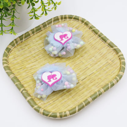 Hair Cuddles Baby stylish Hair Clips-Stylish Net Bow Clip Cute & Colorful Hair Accessories (1 Pair)