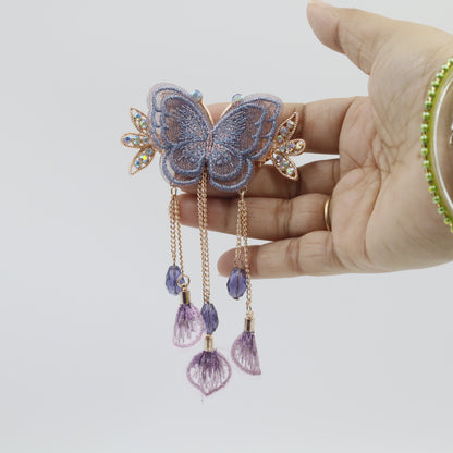Hair Cuddles Butterfly Hair Clip with Dangling Chains – Elegant Butterfly Hair Accessory for Women & Girls