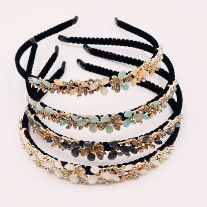 Hair Cuddles Black Hair Band with Stonework – Stylish Hair Accessory for Girls & Women