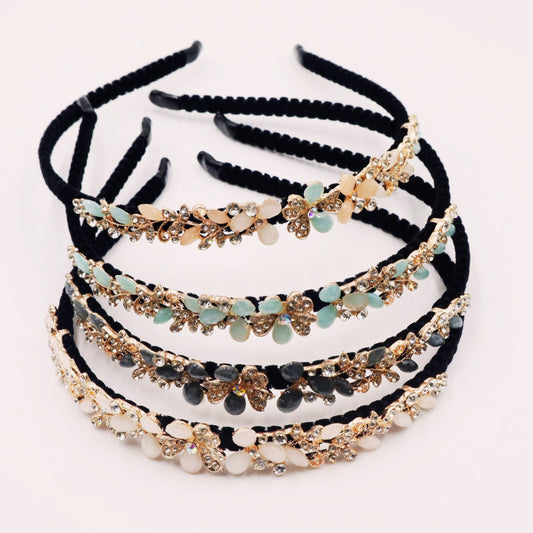 Hair Cuddles Black Hair Band with Stonework – Stylish Hair Accessory for Girls & Women