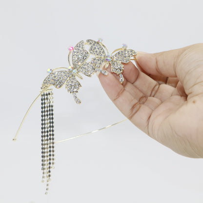 Hair Cuddles Stone Studded Elegant Butterfly Hair Band | Stylish Butterfly Headband for Women & Girls