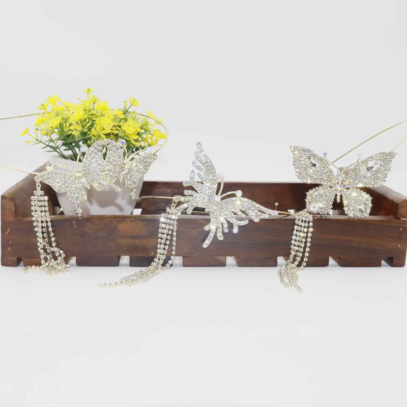 Hair Cuddles Stone Studded Elegant Butterfly Hair Band | Stylish Butterfly Headband for Women & Girls
