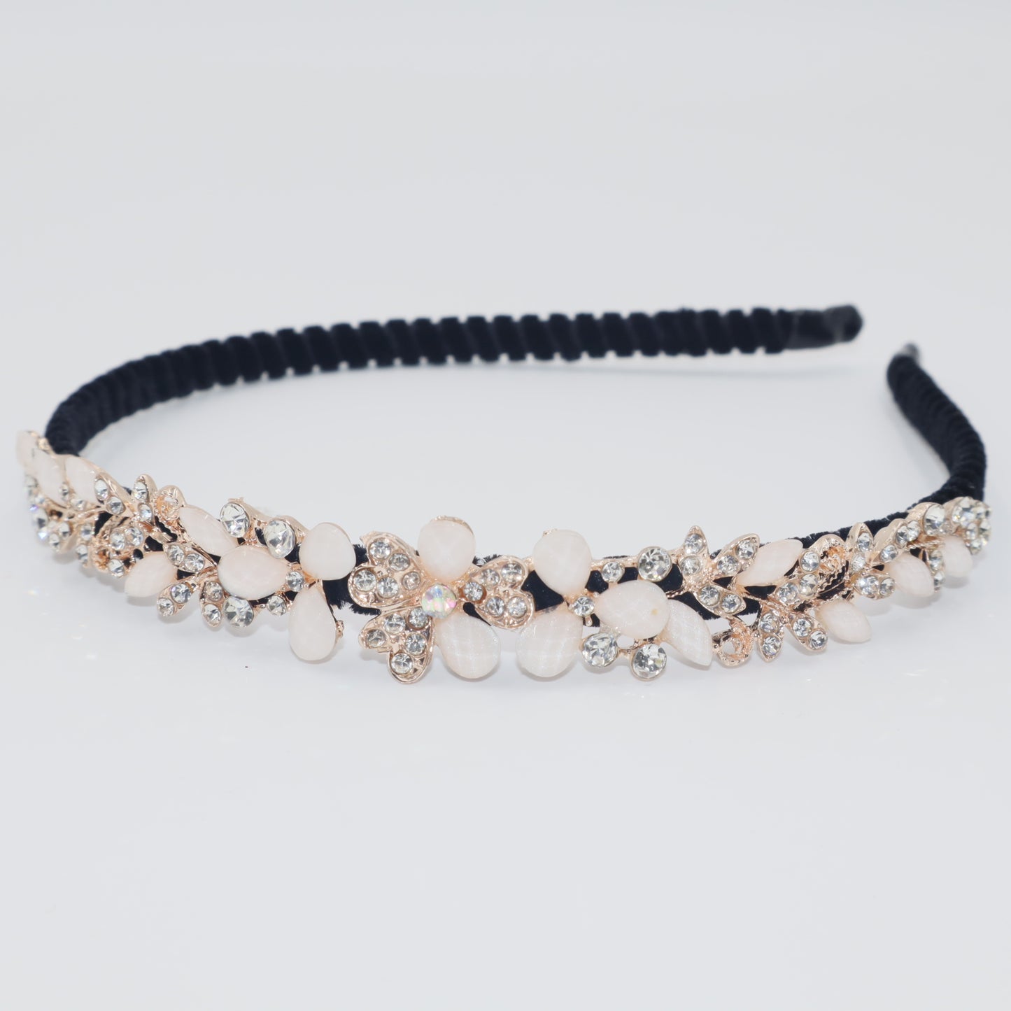 Hair Cuddles Black Hair Band with Stonework – Stylish Hair Accessory for Girls & Women