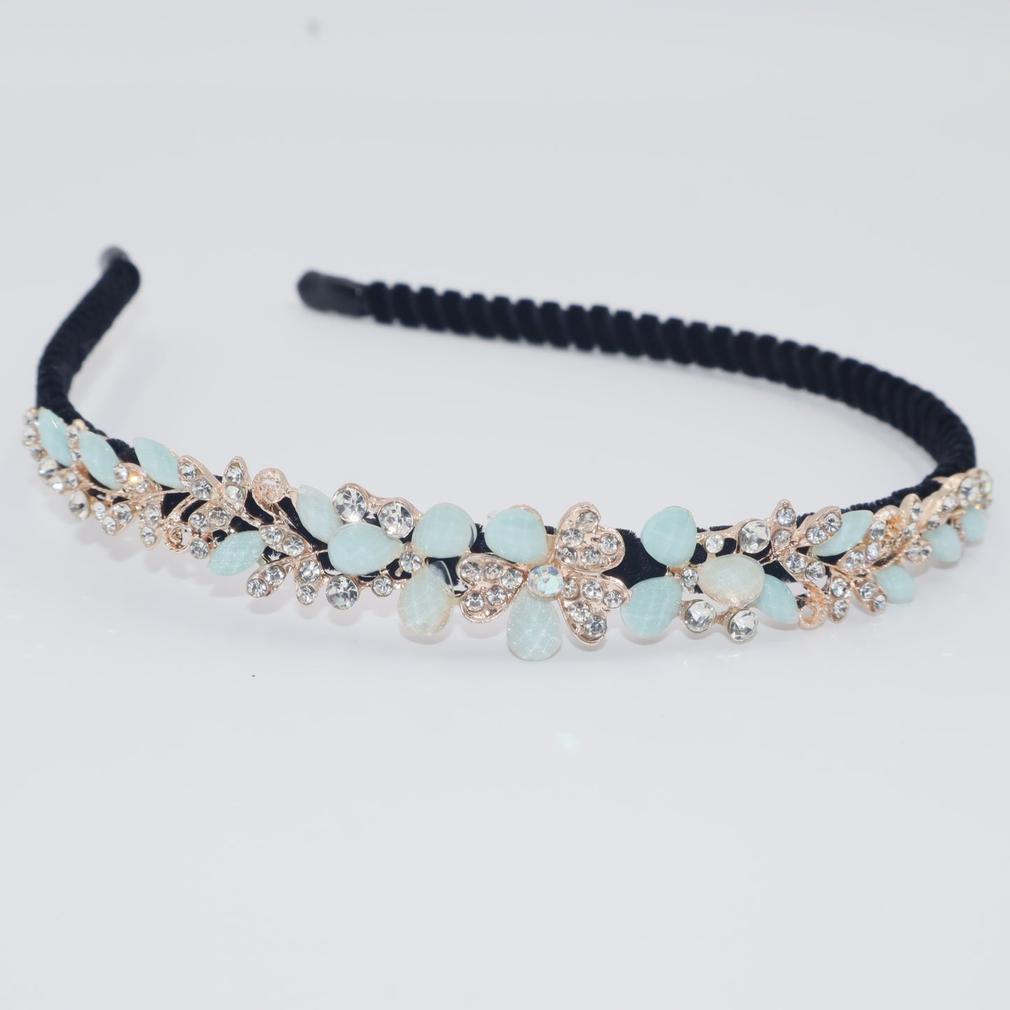 Hair Cuddles Black Hair Band with Stonework – Stylish Hair Accessory for Girls & Women