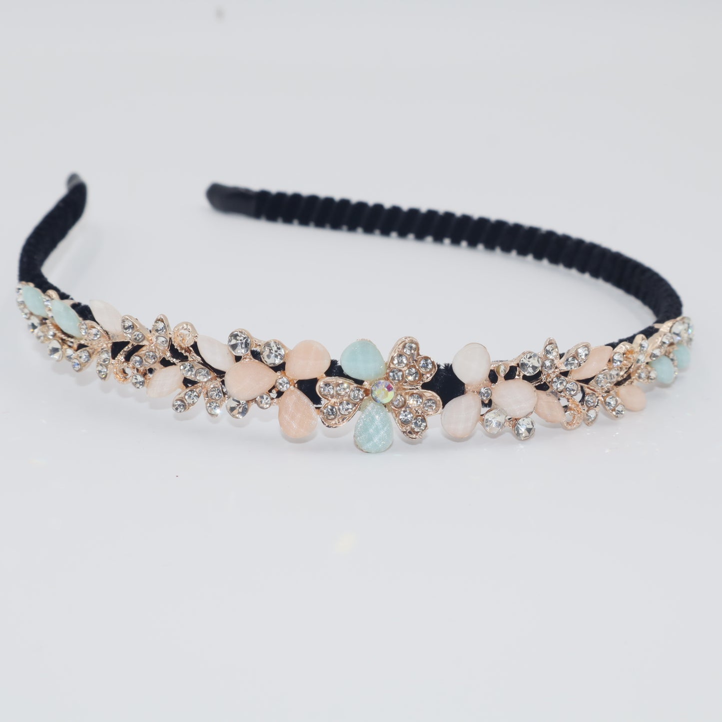 Hair Cuddles Black Hair Band with Stonework – Stylish Hair Accessory for Girls & Women