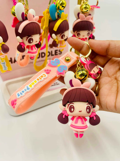 Stylish Doll Keychain | Cartoon Girl Key Ring for Bag, Backpack & Car Keys |
