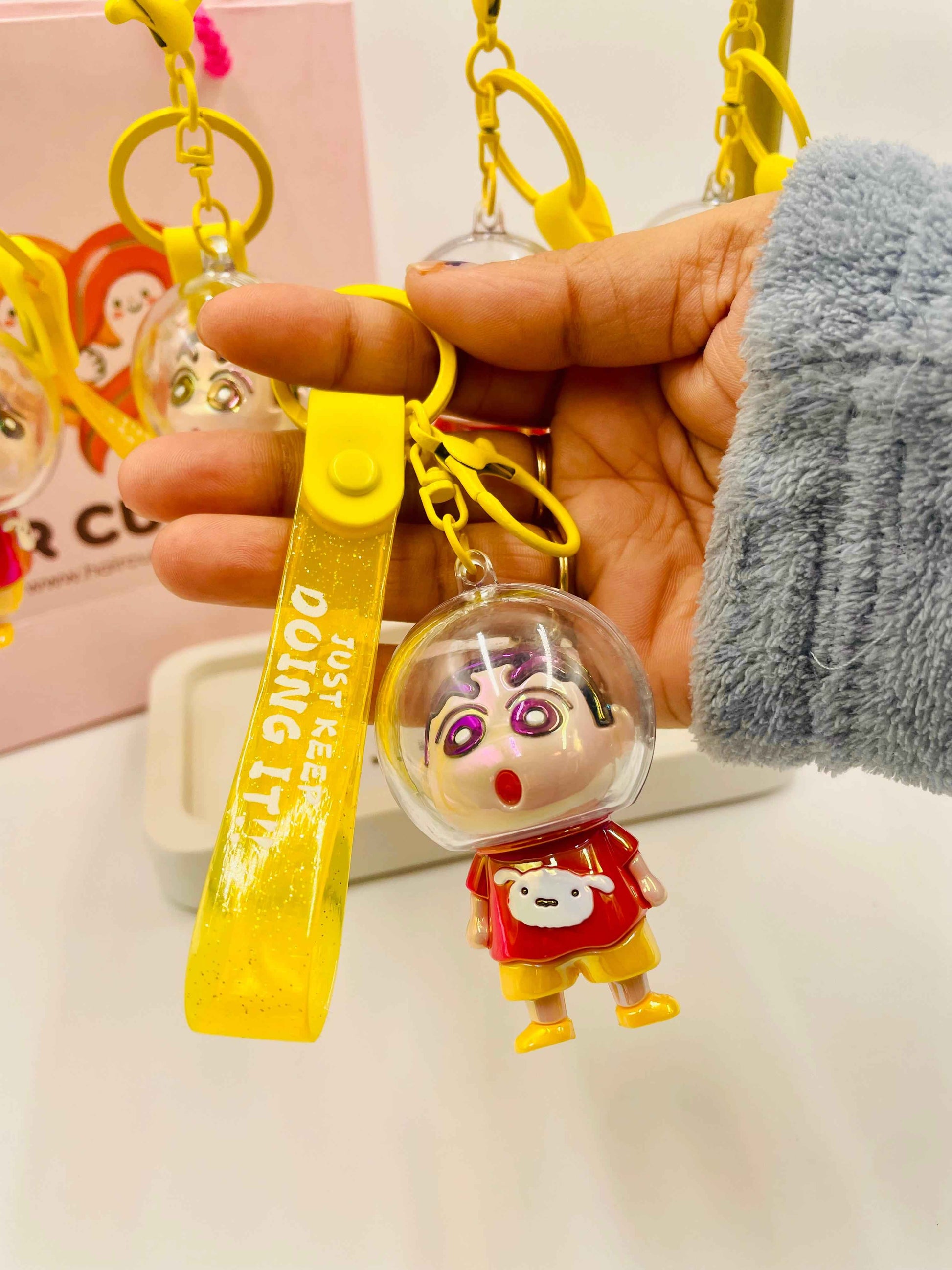 Shinchan Keychain | Anime Style Key Ring for Kids | Bag & Backpack Keychain |