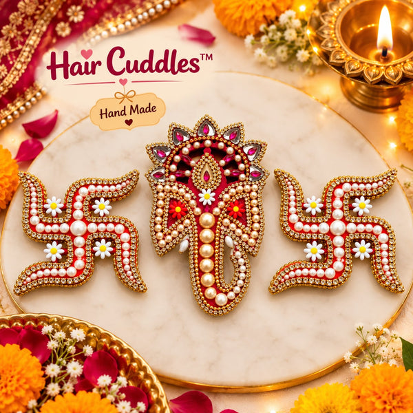 🪔 Diwali Ganesha Ji & Swastik Handmade Décor Set