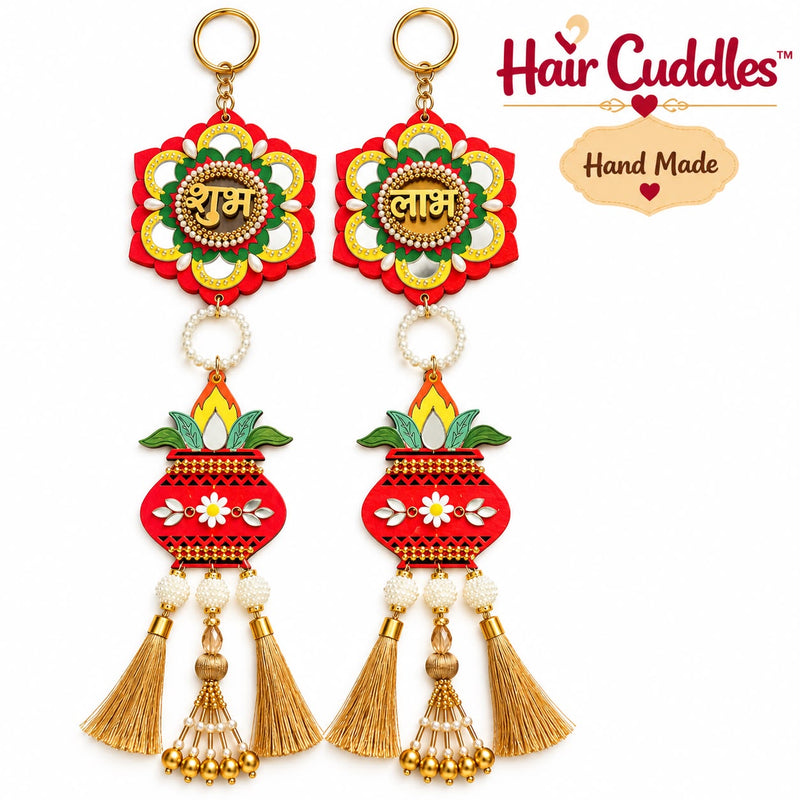 🪔 Handmade Shubh Labh & Kalash Door Hanging Set | Diwali Décor