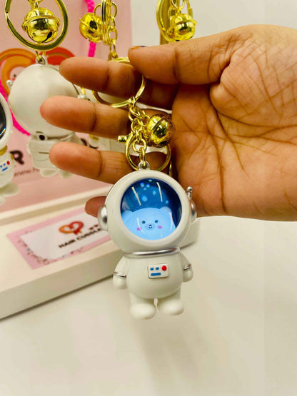 LED Astronaut Keychain for Boys & Girls | Light Up Space Key Ring with Bear- Pack of 1