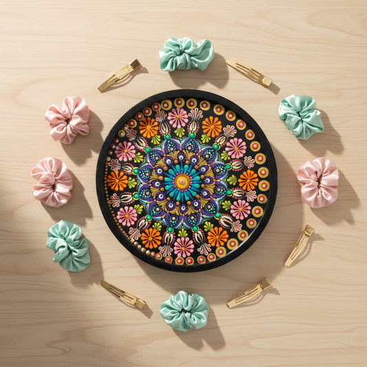 Mandala Art Serving Tray – Decorative Round Tea & Coffee Tray