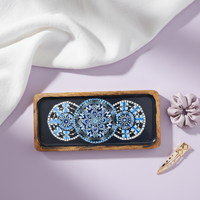 Mandala Art Rectangular Serving Tray – Wooden Tea & Snack Tray