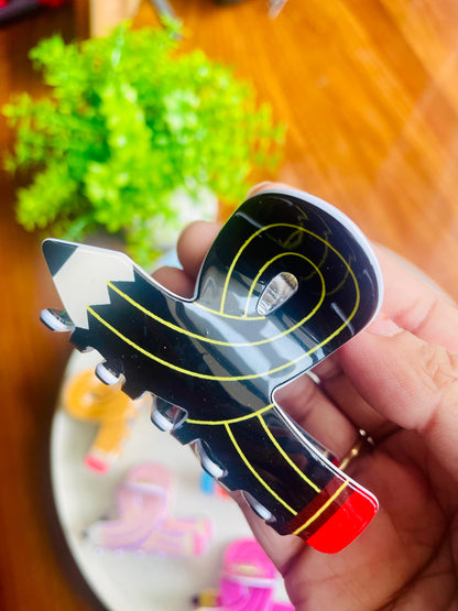 Hair Cuddles Cute Pencil Shape Hair Claw Clip for Women & Girls | Funky School Stationery Style Clutcher | Strong Grip Daily Wear Hair Clamp