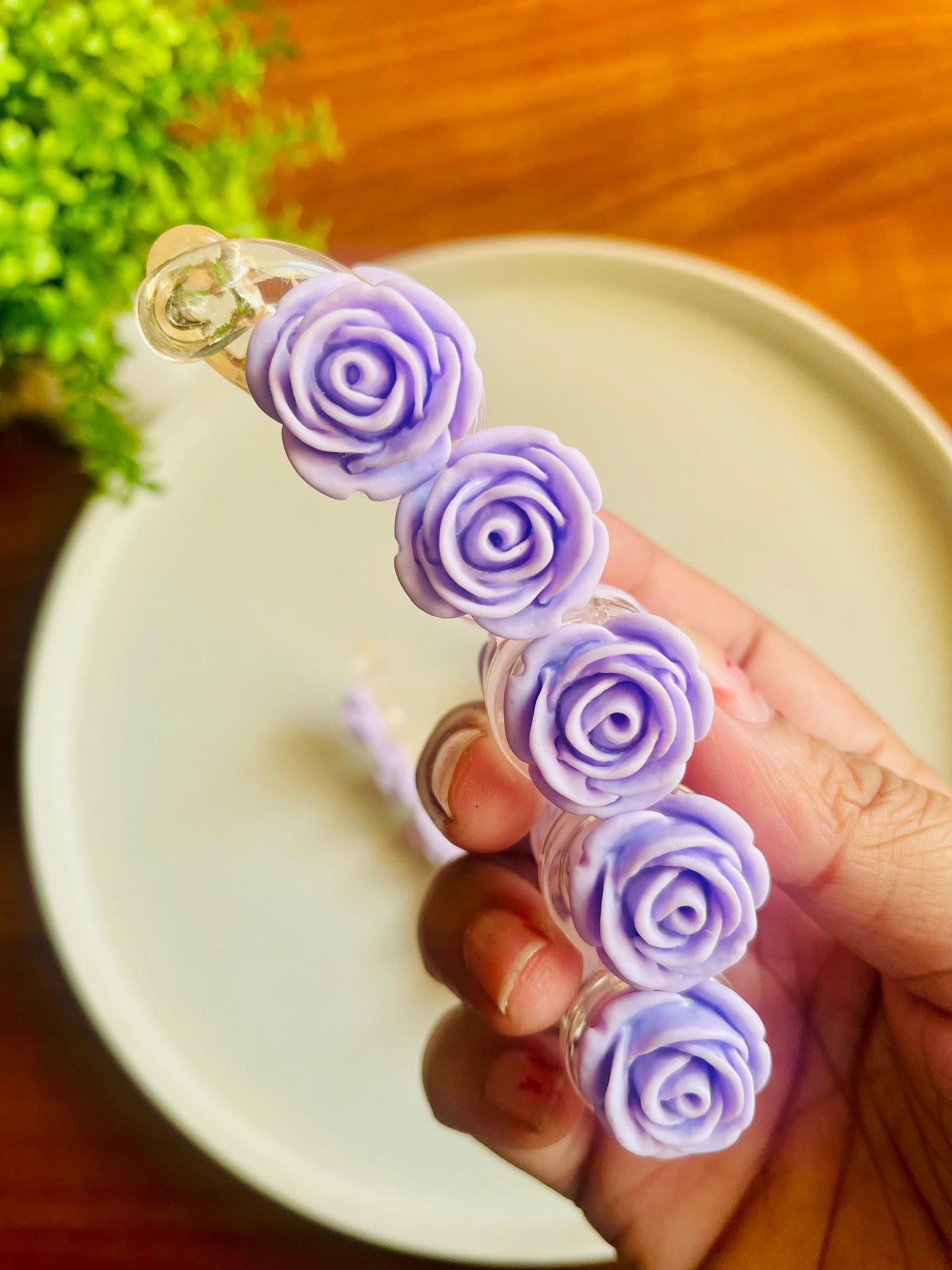 Hair Cuddles Rose Flower Banana Hair Clip for Women & Girls | Stylish Floral Banana Clutcher | Daily Wear / Party Wear | Strong Grip