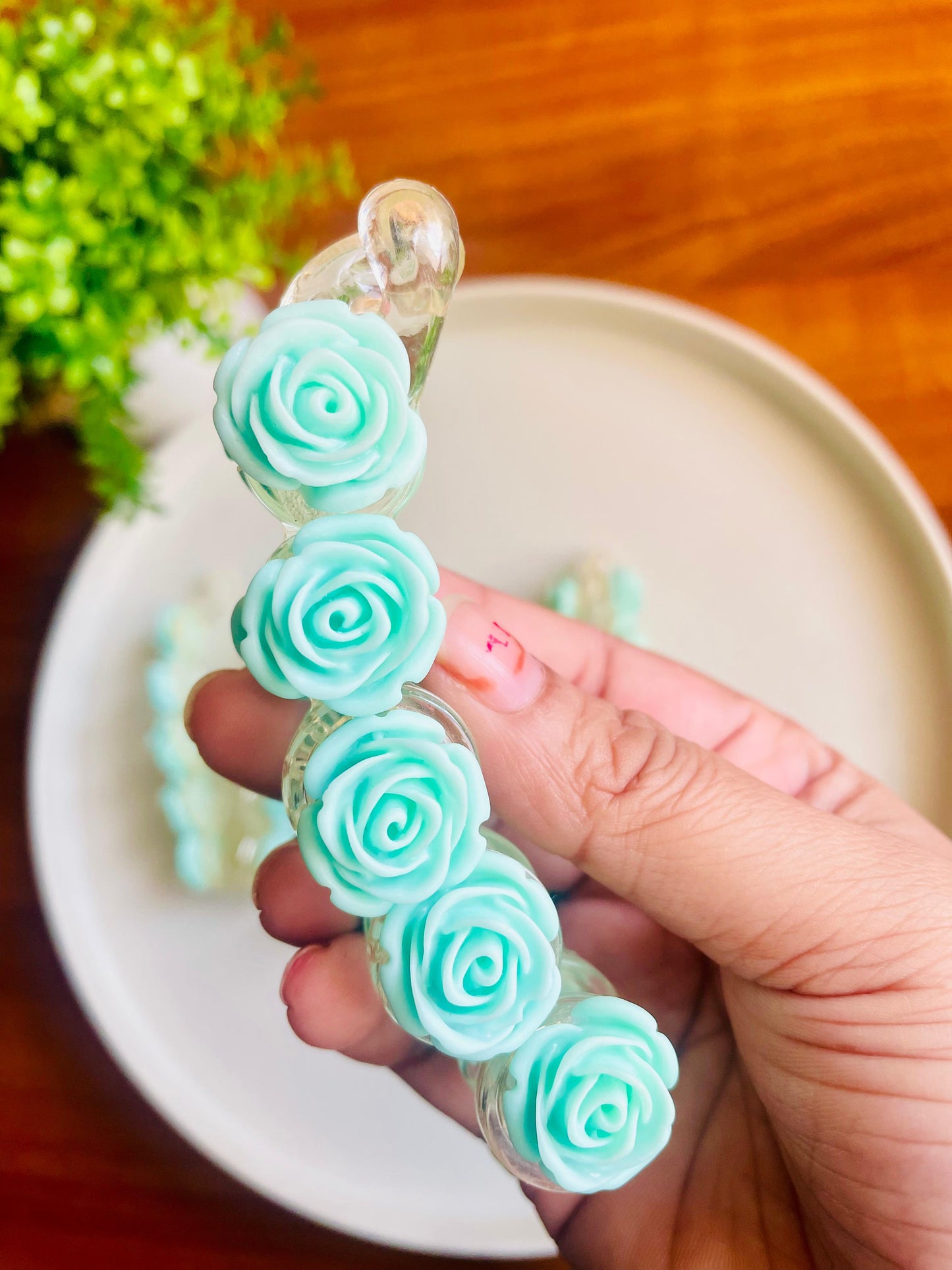 Hair Cuddles Rose Flower Banana Hair Clip for Women & Girls | Stylish Floral Banana Clutcher | Daily Wear / Party Wear | Strong Grip