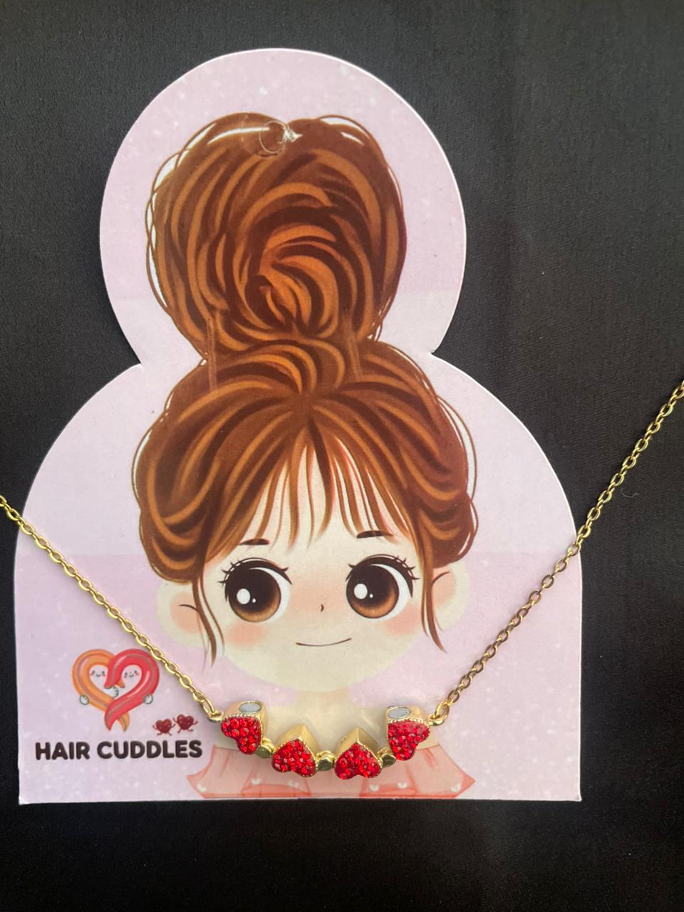 Hair Cuddles 2 in 1 Reversible Heart to Flower Pendant Chain for Women & Girls | Red + Blue Dual Side Pendant Chain | Trendy Fashion Jewellery