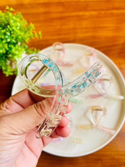 Hair Cuddles Transparent Acrylic Hair Claw Clip for Women & Girls | Big Size Strong Grip Clutcher | Trendy Hair Accessories