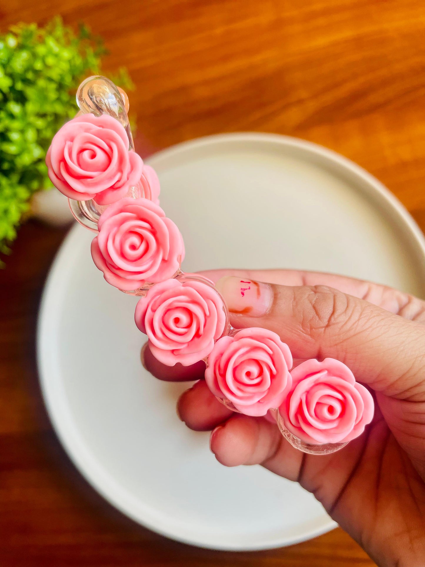 Hair Cuddles Rose Flower Banana Hair Clip for Women & Girls | Stylish Floral Banana Clutcher | Daily Wear / Party Wear | Strong Grip
