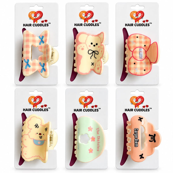 Cute Animal Hair Claw Clips 5 × 3 cm – Adorable Designs for Girls | Hair Cuddles™