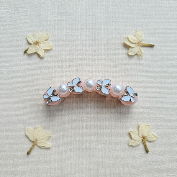 Pearl Butterfly Banana Hair Clip